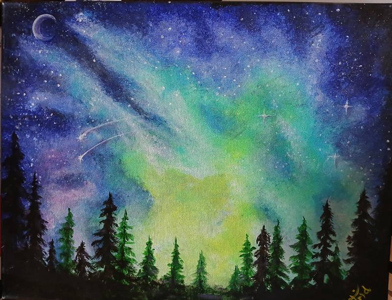 Paint Nite: Moonlit Forest Milky Way