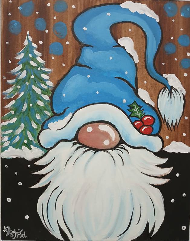 Paint Nite: Blue Christmas Gnome