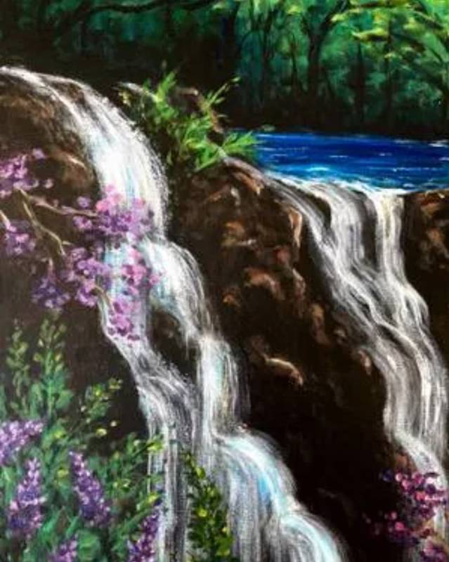 Paint Nite: Serene Lavender Falls