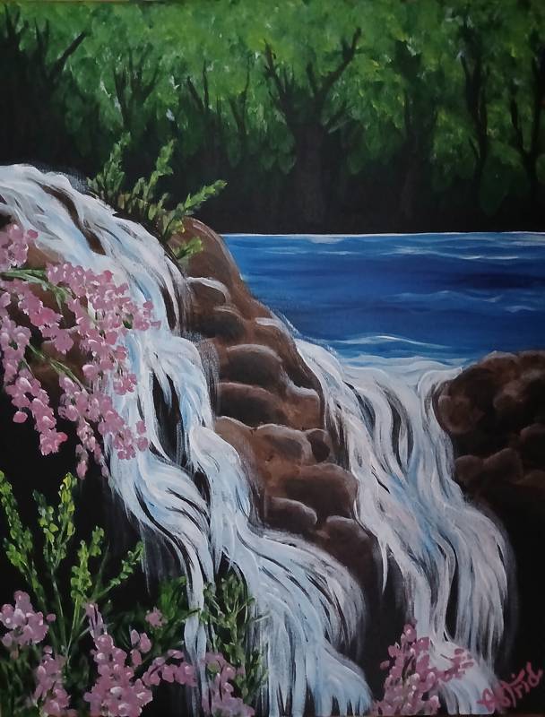 Paint Nite: Serene Lavender Falls