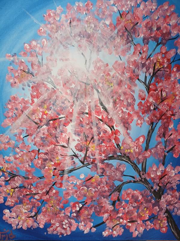 Paint Nite: Sunburst Cherry Blossoms