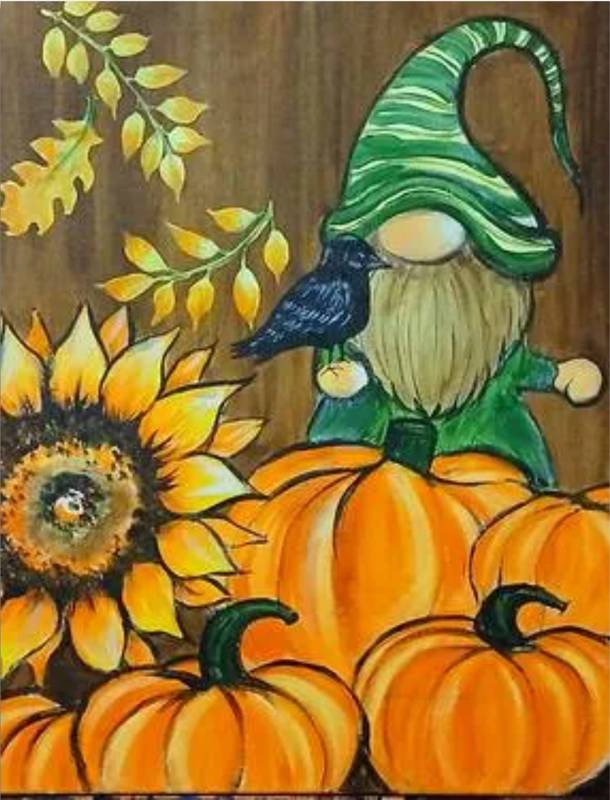 Paint Nite: Gnome in the Pumpkin Patch