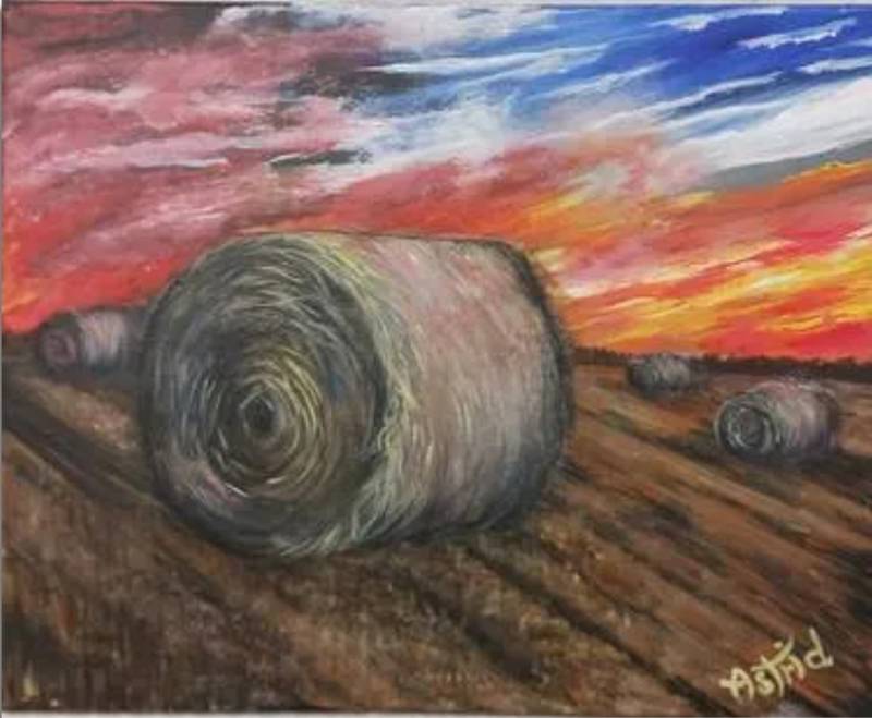Paint Nite: Hay Harvest Sunset