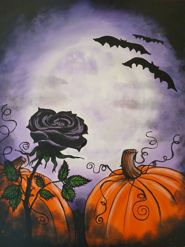 Paint Nite: Midnight Rose at the Pumpkin Patch 