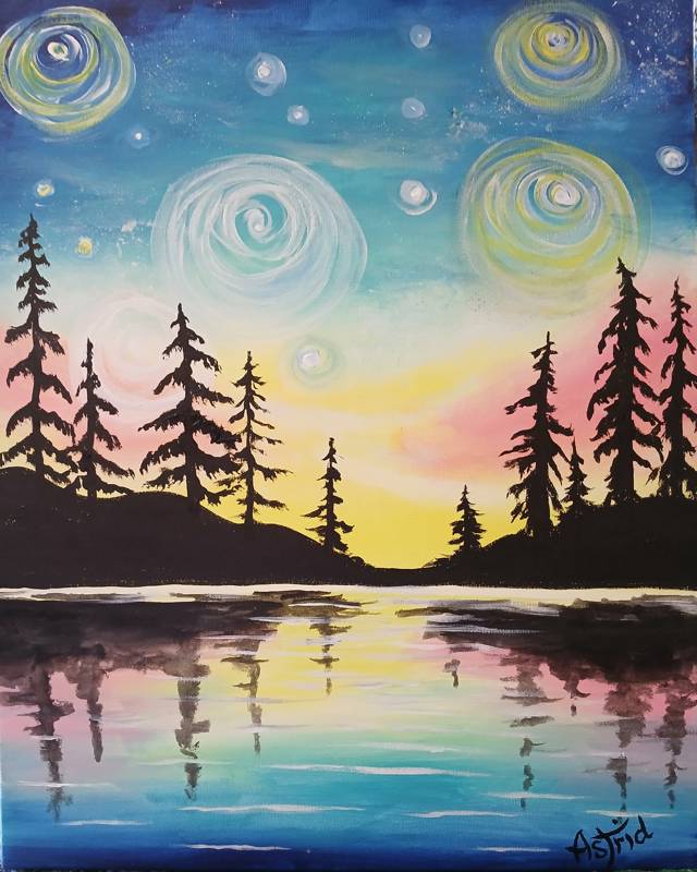 Paint Nite: Starry Lake Sunset