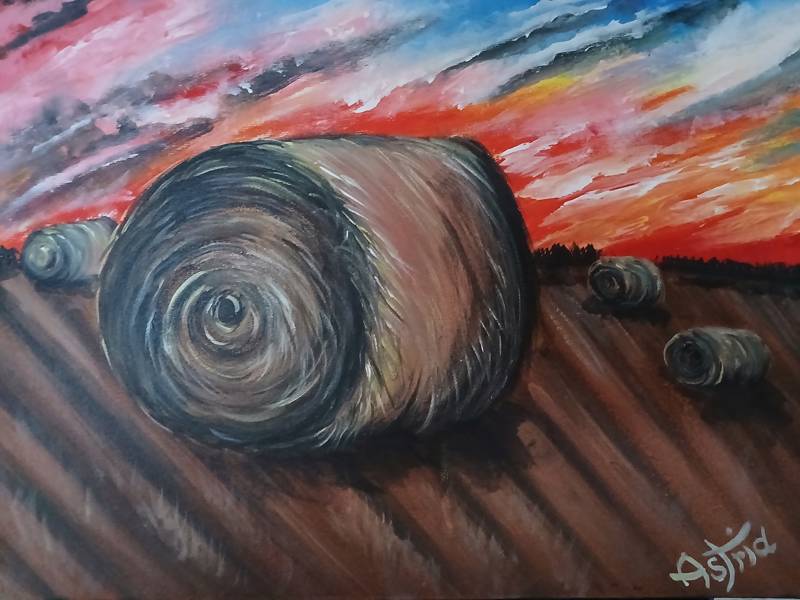 Paint Nite: Hay Harvest Sunset