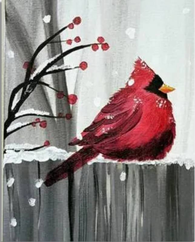 Paint Nite: Chubby Chilly Cardinal