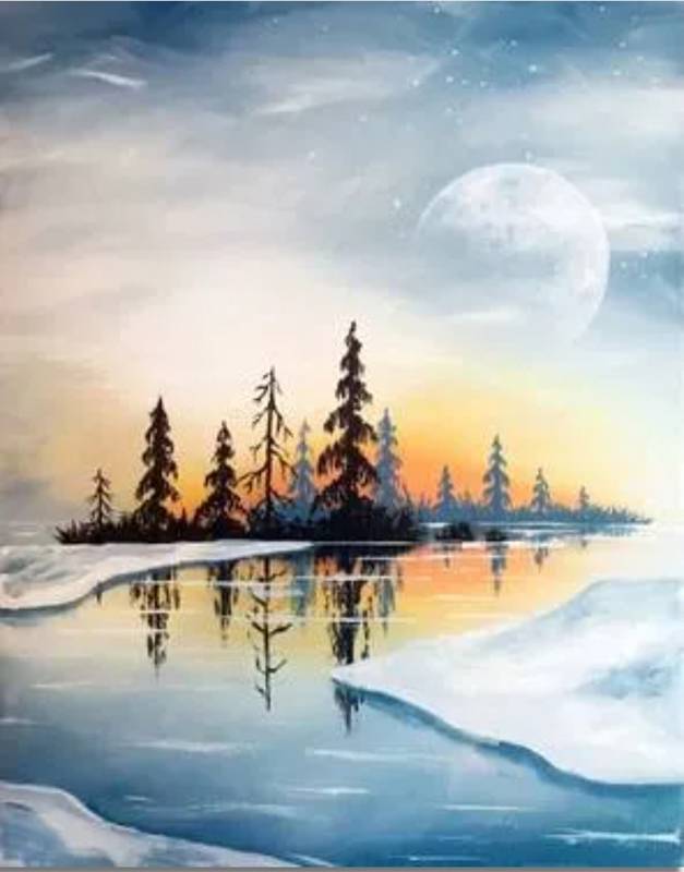 Paint Nite: Crisp Winter Lake