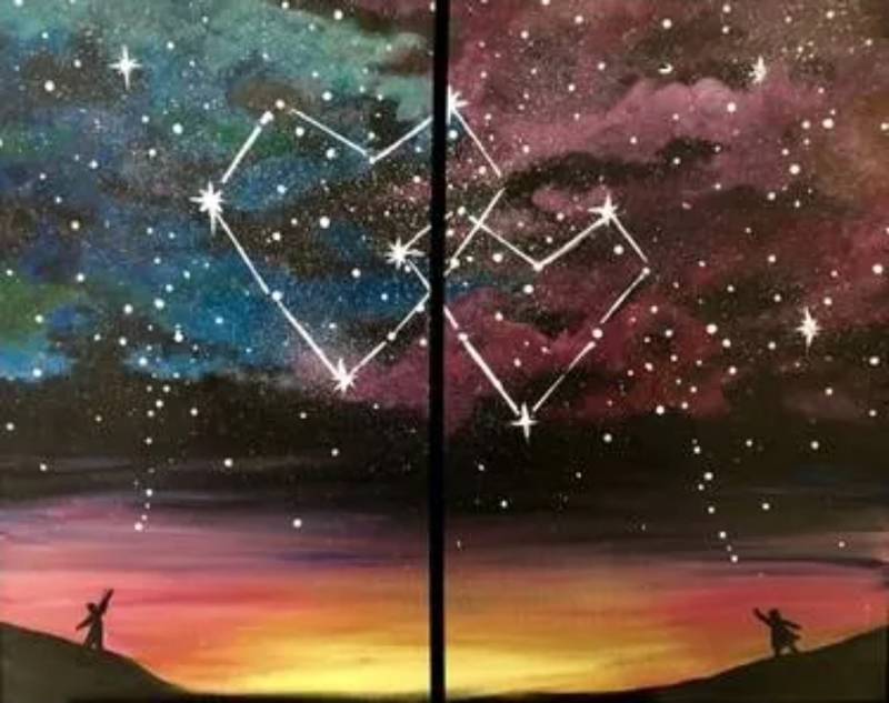 Paint Nite: Written in the Stars Partner Painting