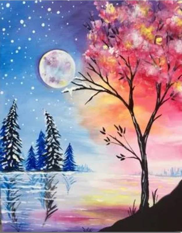 Paint Nite: Transitioning from Winter to Spring