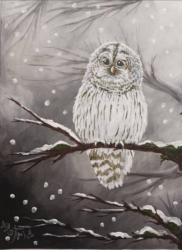 Paint Nite: Owl in Winter White 