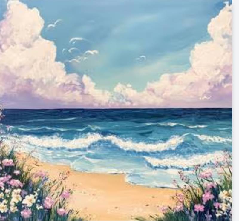 Paint Nite: Flowers by the Sea