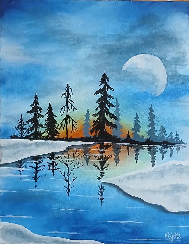 Paint Nite: Crisp Winter Lake