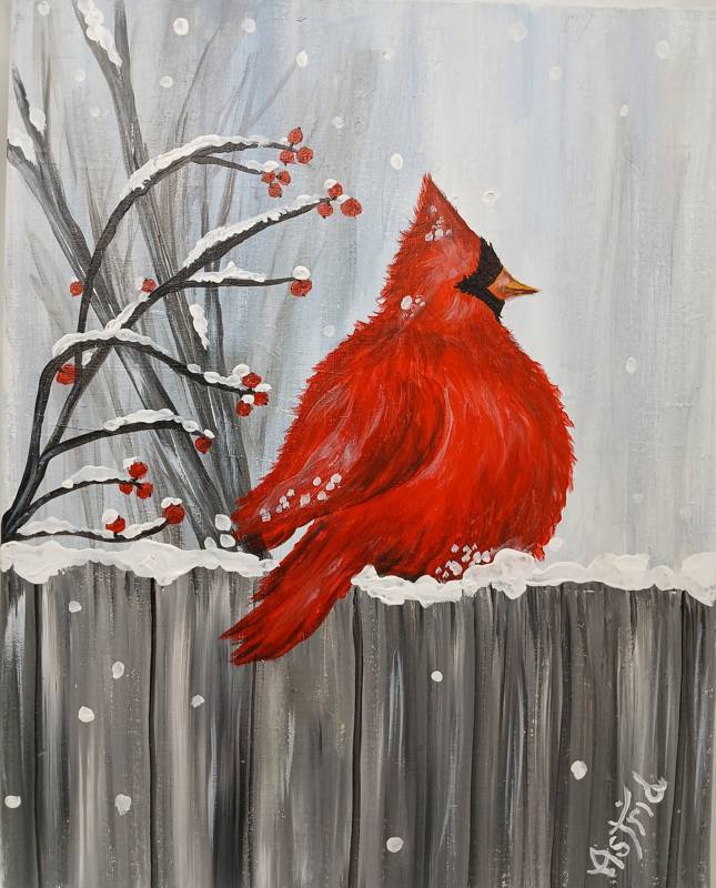 Paint Nite: Chubby Chilly Cardinal