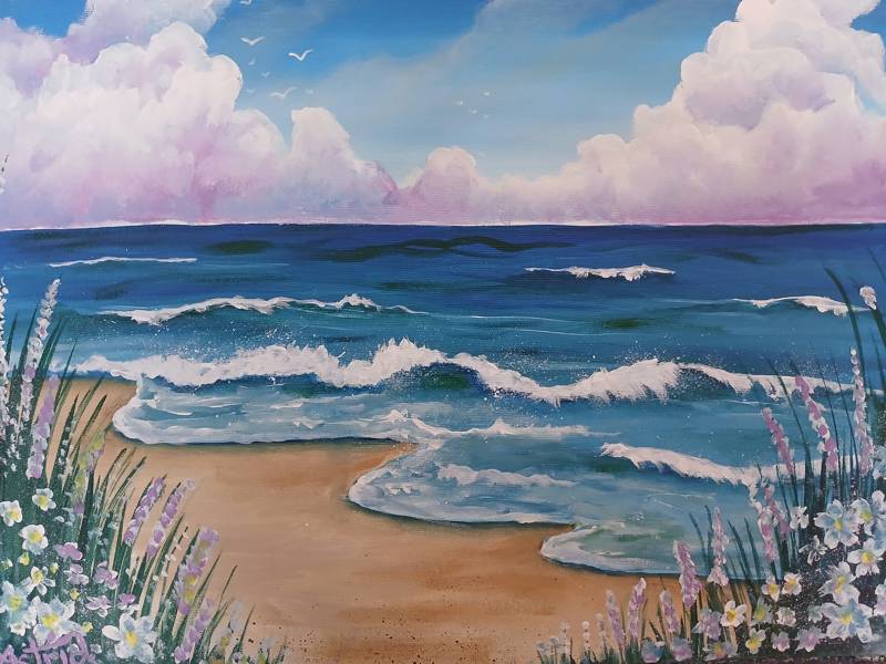 Paint Nite: Flowers by the Sea
