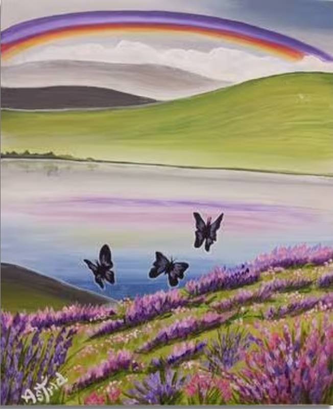 Paint Nite: Lavender Rainbow