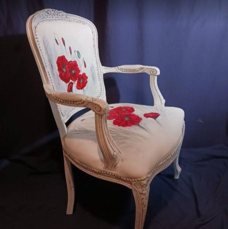 French Country upholstered chair