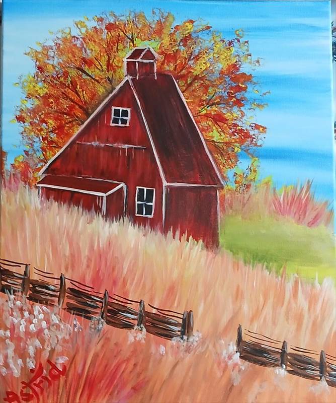 Paint Nite: Red Autumn Barn